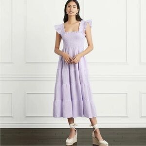 Hill House Summer 2022 Ellie Nap Dress Lilac Stripe Linen size M